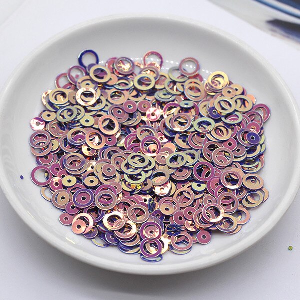 20 G/pak Multi Mix 3Mm 4Mm 5Mm 6Mm Pailletten Kleurrijke Platte Ronde Losse Sequin Naaien Bruiloft ambacht, vrouwen Kledingstuk Accessoires: amethyst