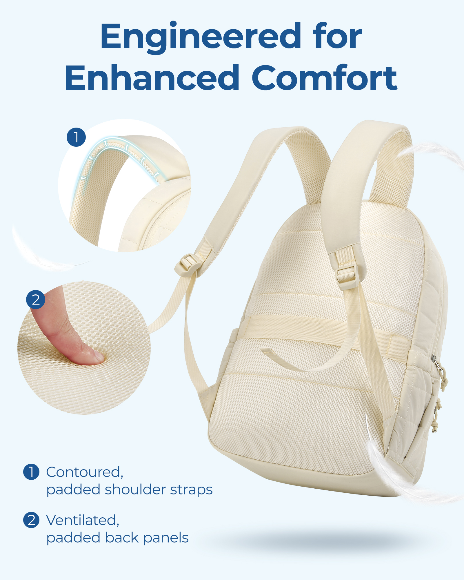 BAGSMART Damen-Rucksack, Schultasche für Mädchen, wasserdicht, großer College-Rucksack, Reiserucksäcke, Damen, Laptop, Büchertasche