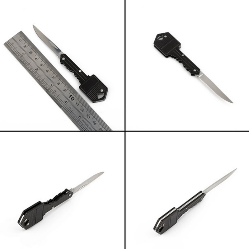 Mini Sleutel Mes Brief Camp Outdoor Sleutelhanger Ring Sleutelhanger Vouw Open Opener Pocket Pakket Overleven gadget Multi Tool Blade Doos kit
