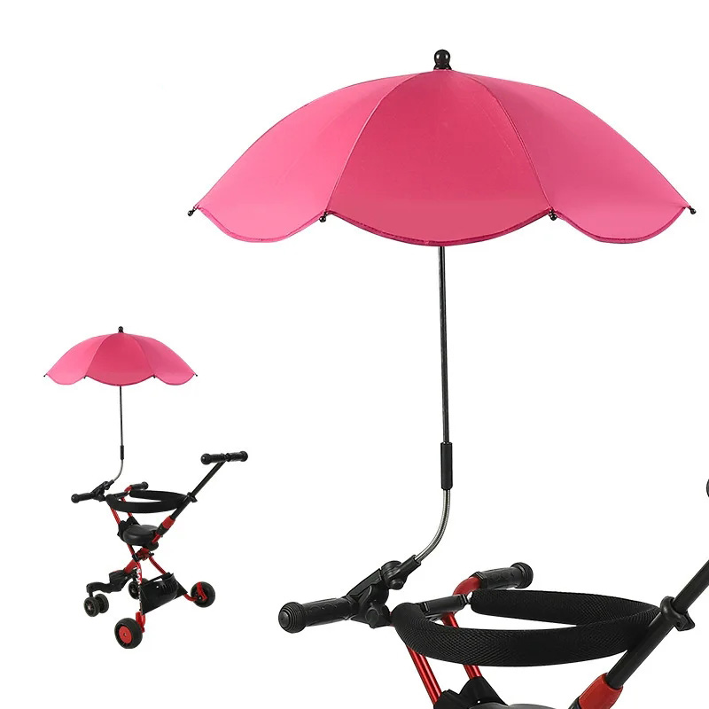 Universele babyparasol Kinderwagen Zonnescherm Zonwering Zonnescherm voor kinderwagens Waterdichte paraplu voor trolley: zwart