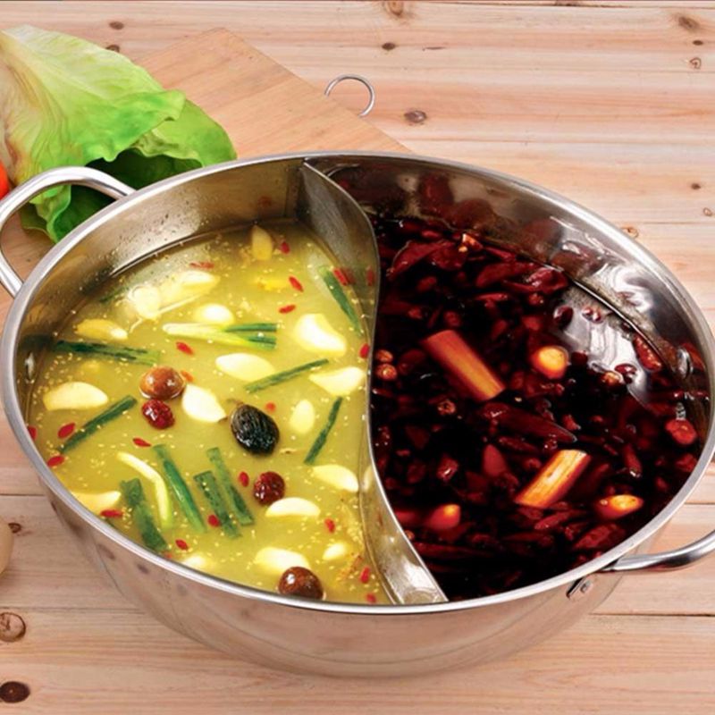Stainless Steel Pot Kitchen Soup Stock Pot Cookware For Induction Cookers Cooking Pot Mandarin Duck Pot