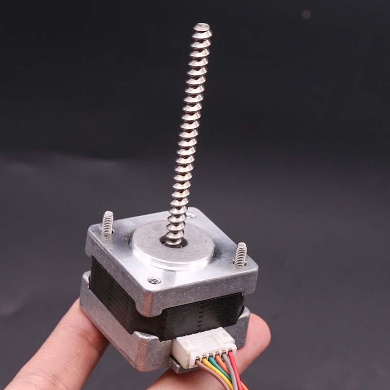 35mm Micro Stepper Motor 2-Phase 6-Wire Step Angle: 1.8 Degrees With Dual Ball Bearing NEMA 14 Motor 64mm Long Screw Rod Shaft