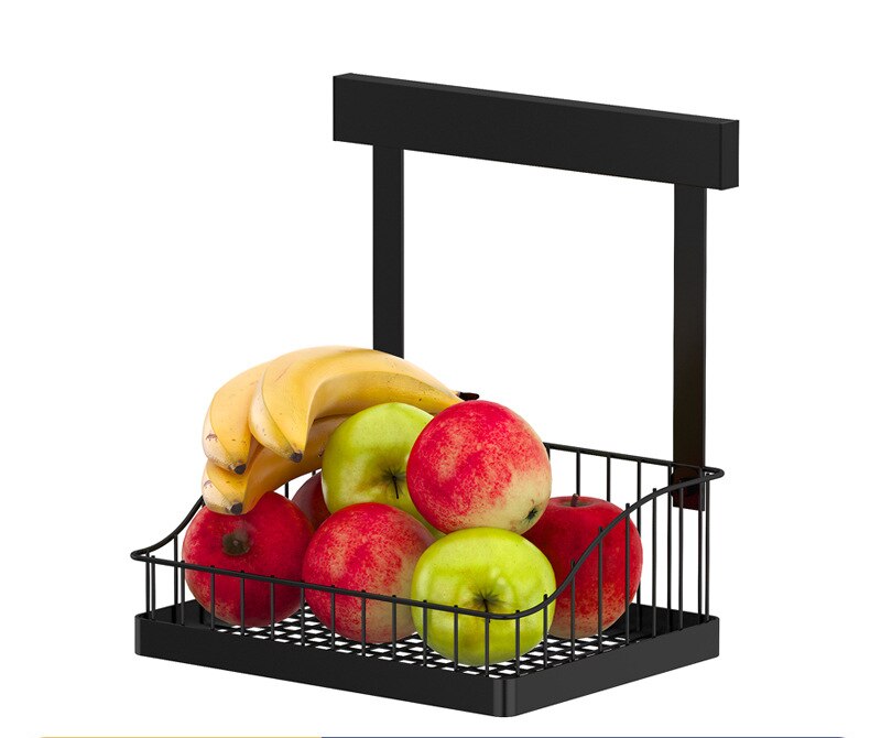 Black Stainless Steel Wall Mounted Kitchen Storage Rack Dish Drainer Plate Drying Pot Cover Cutlery Holder Oragnizer Accessories: Hanging Basket