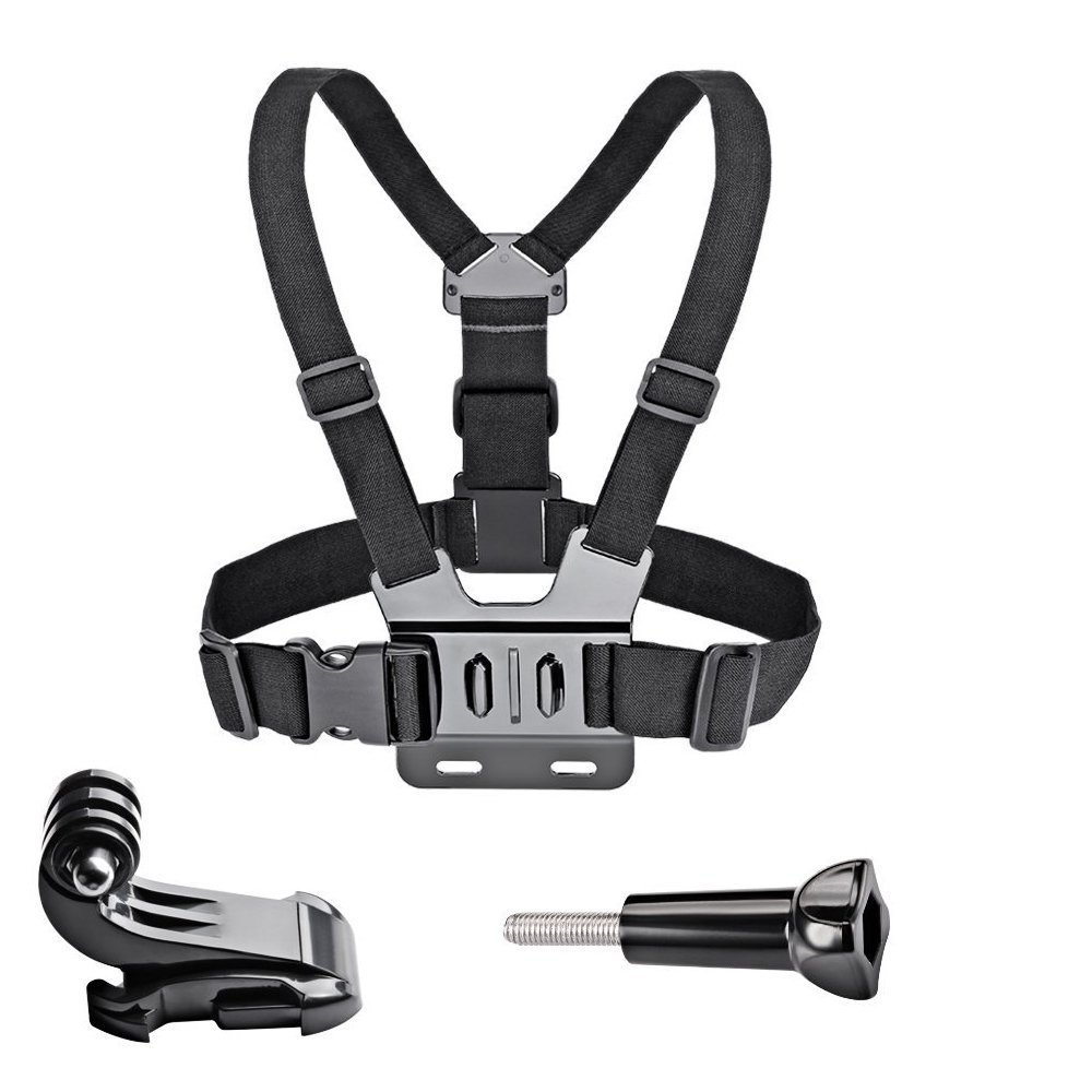 Gopro tilbehør justerbar brystmontering sele brystrem bælte til gopro hd hero 8/7/6 5 4 3+ 3 1 2 sj4000 sj5000 sportskamera