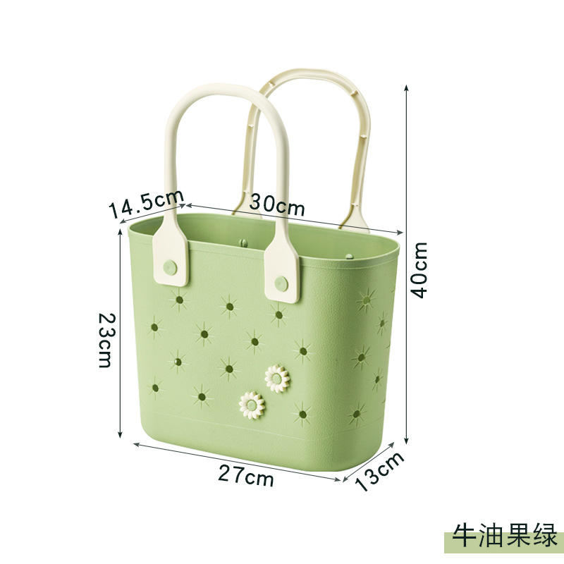 Outdoor Draagbare Picknickmand Huishoudelijk Creatief Zacht Materiaal Bodemafvoer Bad Wassen Badkamer Opbergmand: green