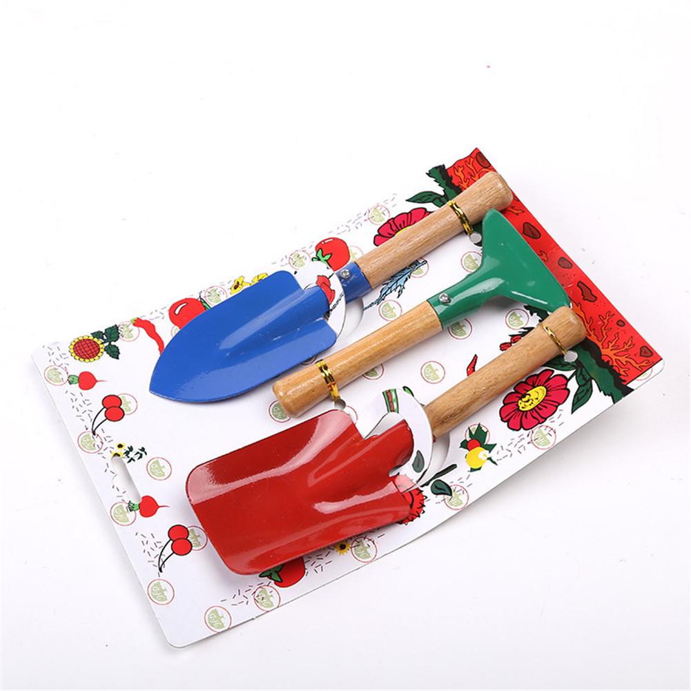 3 Stks/set Kinderen Tuinieren Tool Set Met Hark Schop Met Stevige Houten Handvat