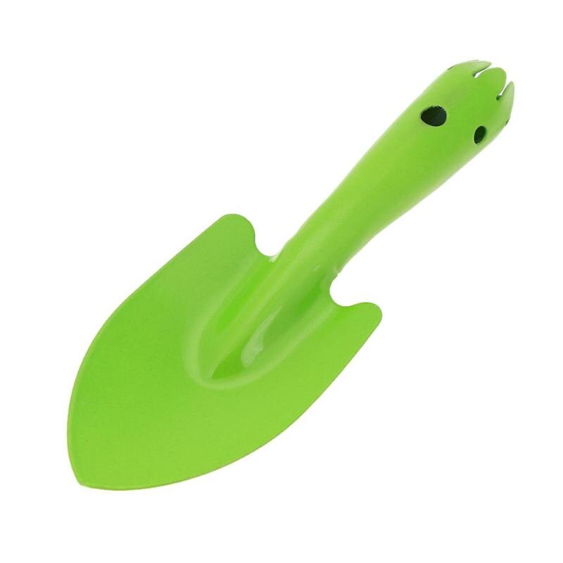 3 Colors Mini Garden Hand Tool Plant Gardening Shovel Spade Metal Garden Hand Shovel Flower Soil Planting Kids Spade Tool: Green
