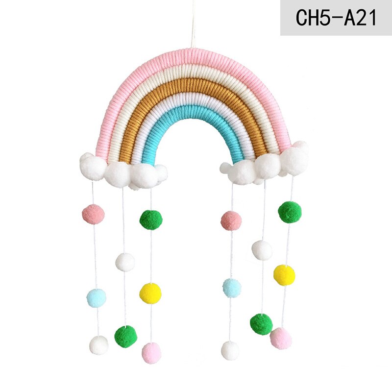 DIY Seil Regenbogen Zauberstab Hängende Dekoration Handarbeit Gewebt Regenbogen Dekoration nordisch Baby Zimmer Zubehör Wohnzimmer Wohnkultur: 21