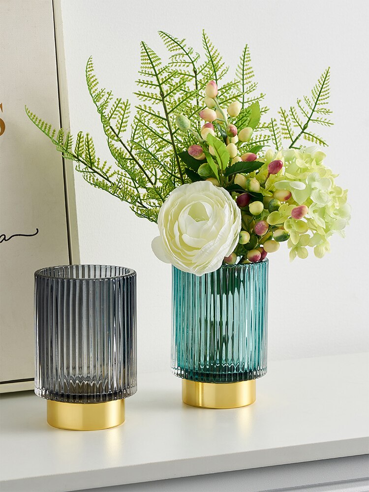 Glass Vase Office Art Flower Arrangement Vase Home Guest Coffee Table Desktop Decoration Home Decoration Glass Transparent Vase