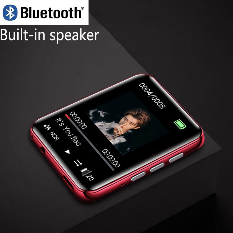 RUIZU-reproductor MP3 metálico con Bluetooth, completamente táctil, altavoces integrados, radio, grabación, e-book, reproducción de vídeo, novedad