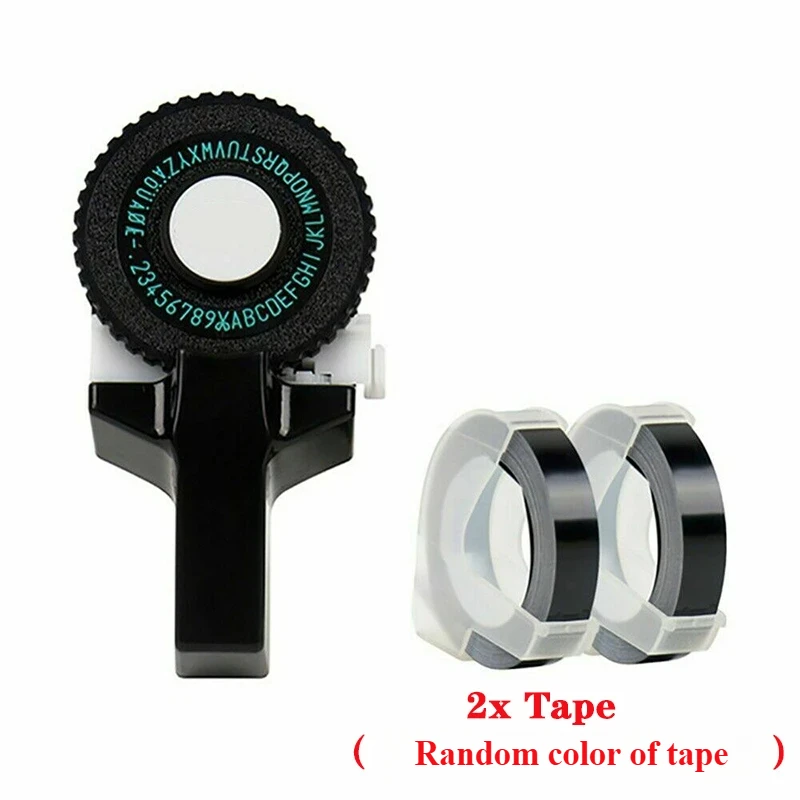 Mini-Etikettendrucker-Hersteller, Etikettierer, tragbare 3D-Prägeschreibmaschine, Ersatz für Etikettiermaschine, Hand, Zuhause, dekoratives Klebebandpapier: Schwarz