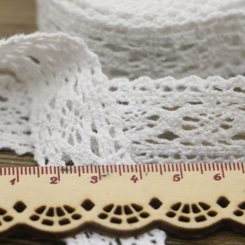 20 yardas/lote de ancho de 1cm -- 3cm, tela de encaje de algodón al azar/telas de ropa DIY/materiales artesanales, ribete de encaje