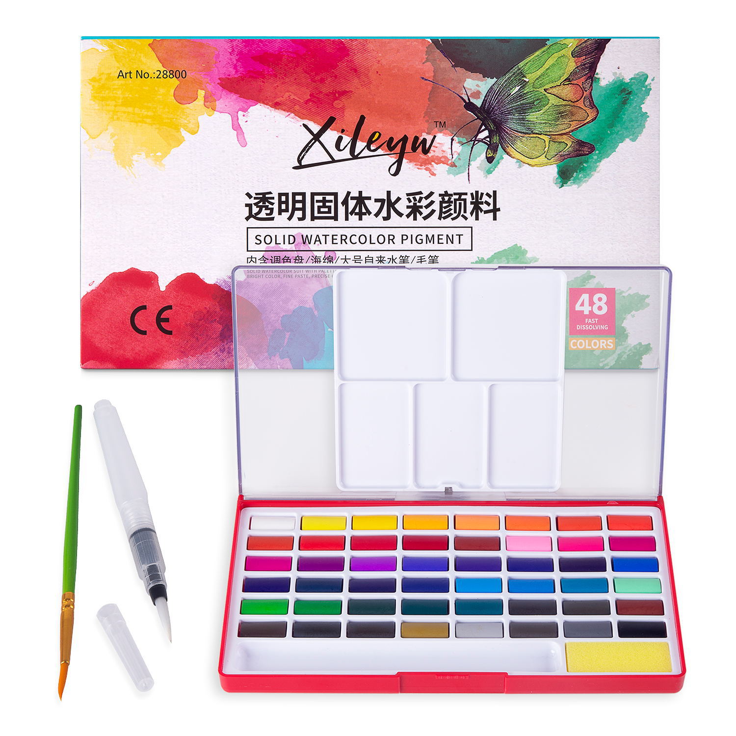 Acrylic Paints Superior Solid Watercolor Paint Set With Brush Pen Foldable Travel Water Color Pigment Drawing Set 03111