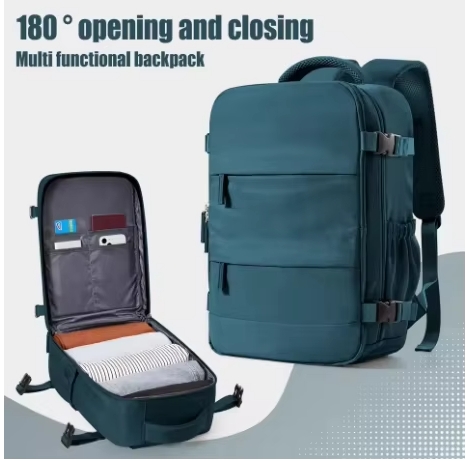 Men's Business Laptop Backpack Large Capacity Expansion Hiking Backpack Cabin Airplane Travel Backpack 40x20x25 Women's Bag Wate: Blue