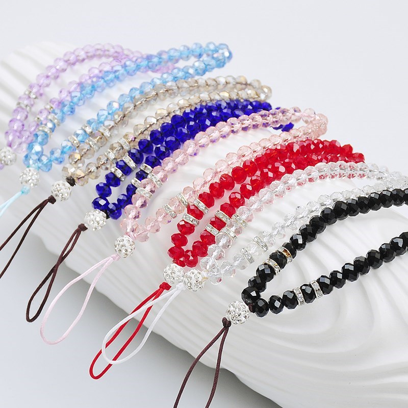 Correas de cristal de lujo para teléfono móvil, cintas para llaves, Diamante brillante correa para mano y muñeca, cordón de soporte para teléfono