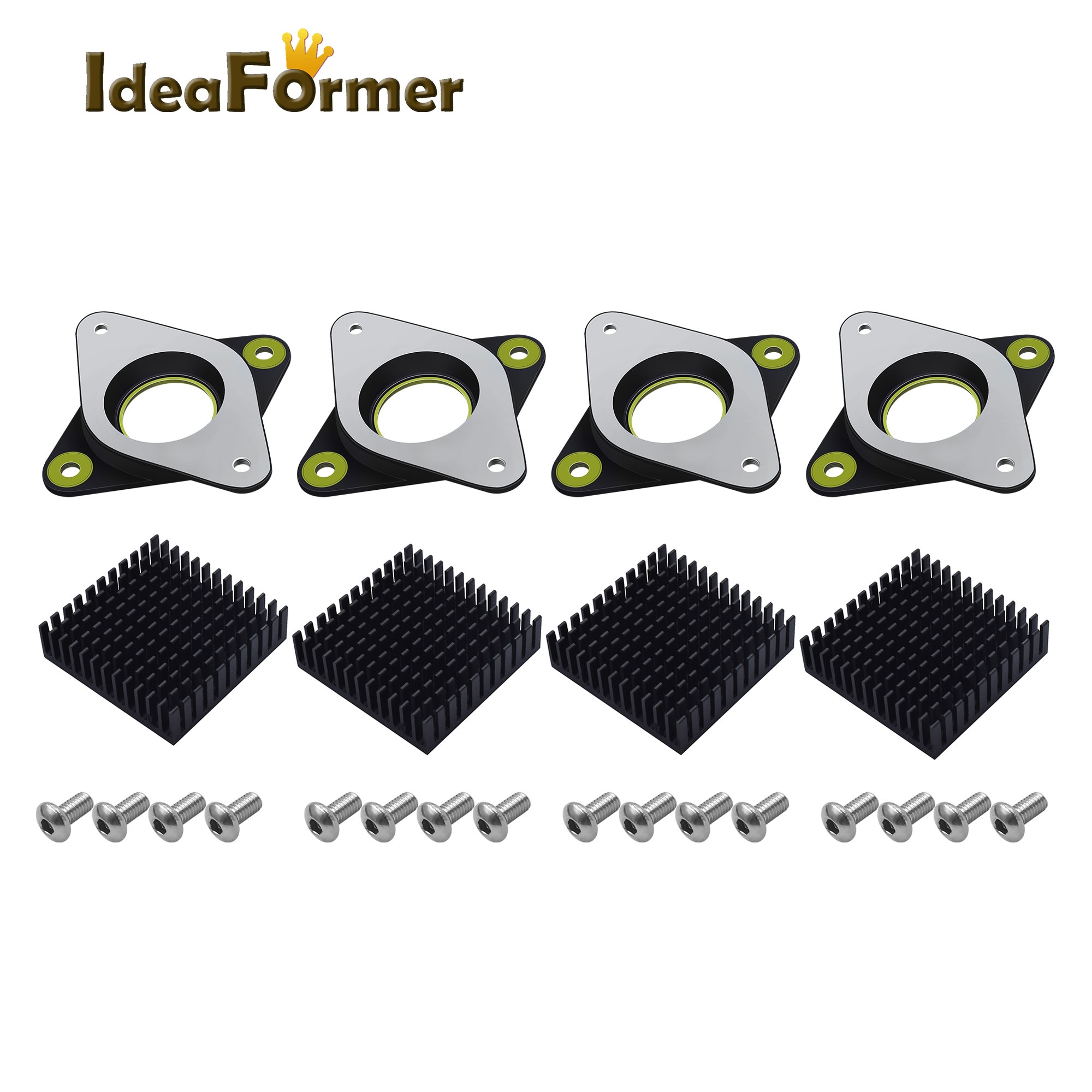 NEMA 17 42 Stepper Motor Mount Bracket Steel Rubber Damper Shock Absorber Ring Pad 54x54x7mm Bracket 3D Printer DIY CNC Parts.