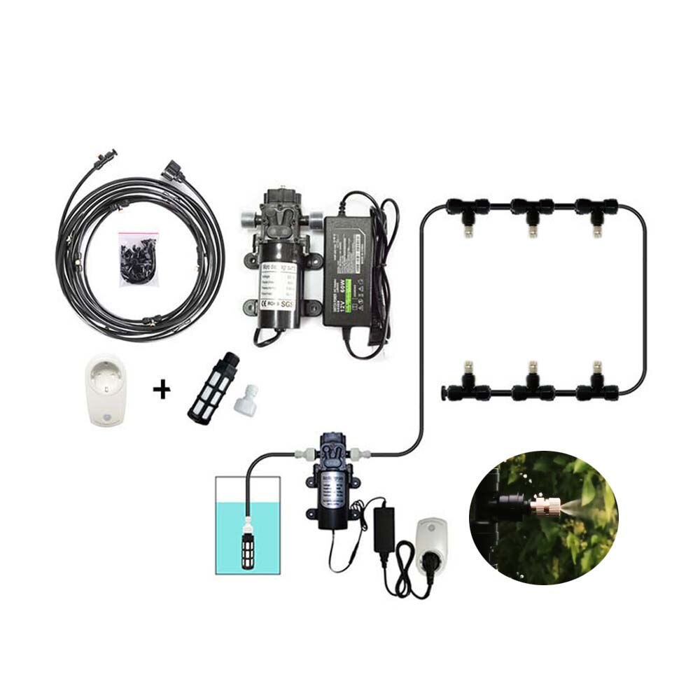 12V Electric Diaphragm Pump 12M Spray Dust Removal System Fog Nozzles Low Pressure Atomization Humidify Cooling Watering Kits: Quick Slip Nozzle