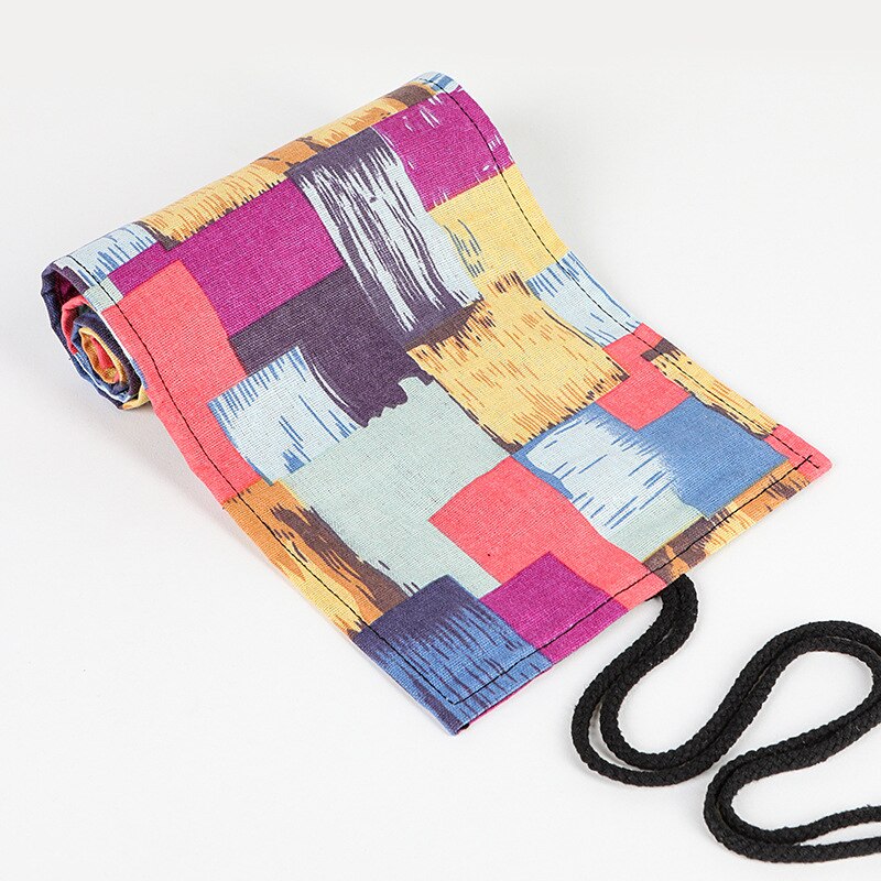 Trousse à crayons 24 ou 72 trous, étui en toile à enrouler, porte-stylo, pochette de rangement, boîte scolaire, pochette à crayons, papeterie: matching24 Hole