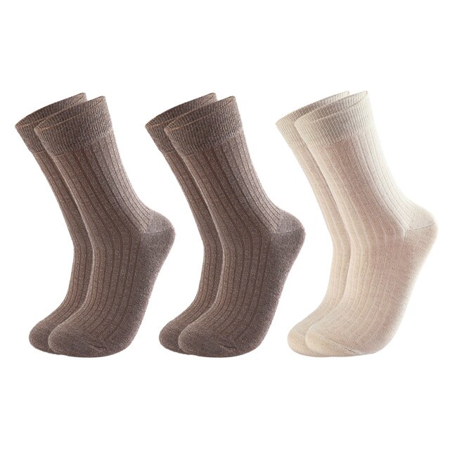 Chaussettes en coton pour hommes, lot de 3 paires, chaussettes longues et chaudes, décontractées, à rayures noires, respirantes, douces, de: 14