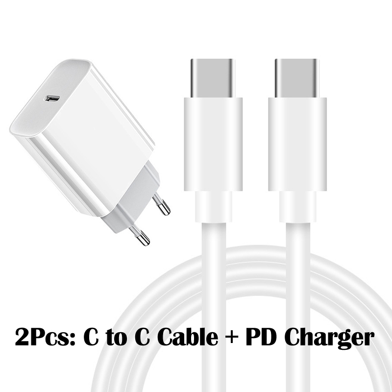 For Apple Original 20W Fast Charger For iPhone 13 12 11 XS XR SE Pro Max Mini PD Quick Charger USB C To Type C Fast Charge Cable: EU C To C PD Charger