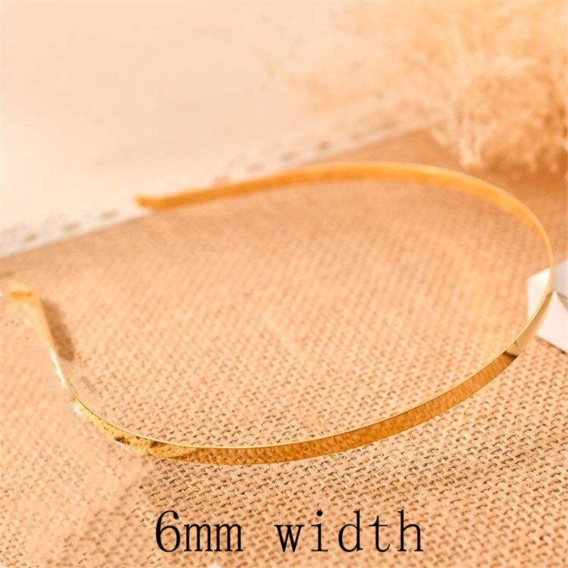 Basehome 10 Pcs 2/4/6/8/10 Mm Breedte Head Bands Goud Zilver Kleur Haar bands Hairwear Base Instellen Diy Sieraden: gold 6mm