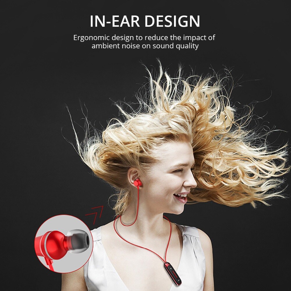 FONKEN Bluetooth Kopfhörer in-ohr Drahtlose Kopfhörer mit mic Sport Bass Magnetische Halskette Hörer in Ohr praktisch Ohrhörer