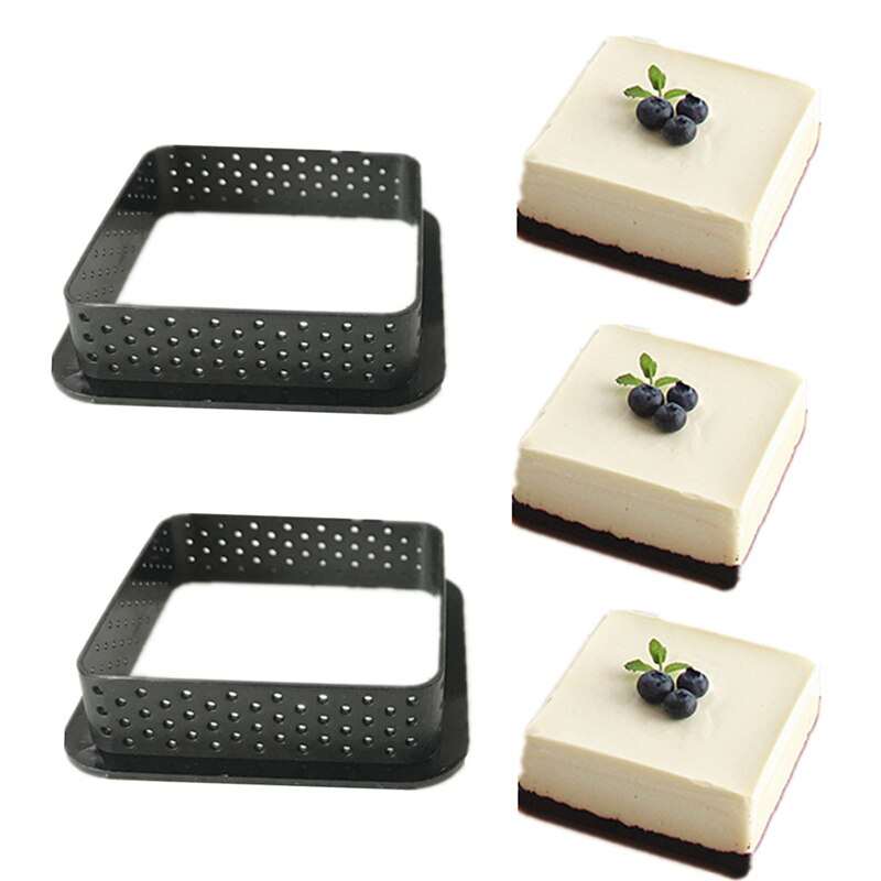 6/8Pcs Mousse Circle Cutter Decorating Tool French Dessert DIY Cake Mold Perforated Ring Non Stick Bakeware Tart