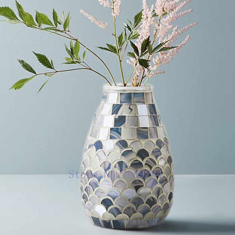 Vase miroir en mosaïque verre nordique | Ornements décoratifs de maison moderne, arrangement de fleurs, accessoires décoratifs hydroponique