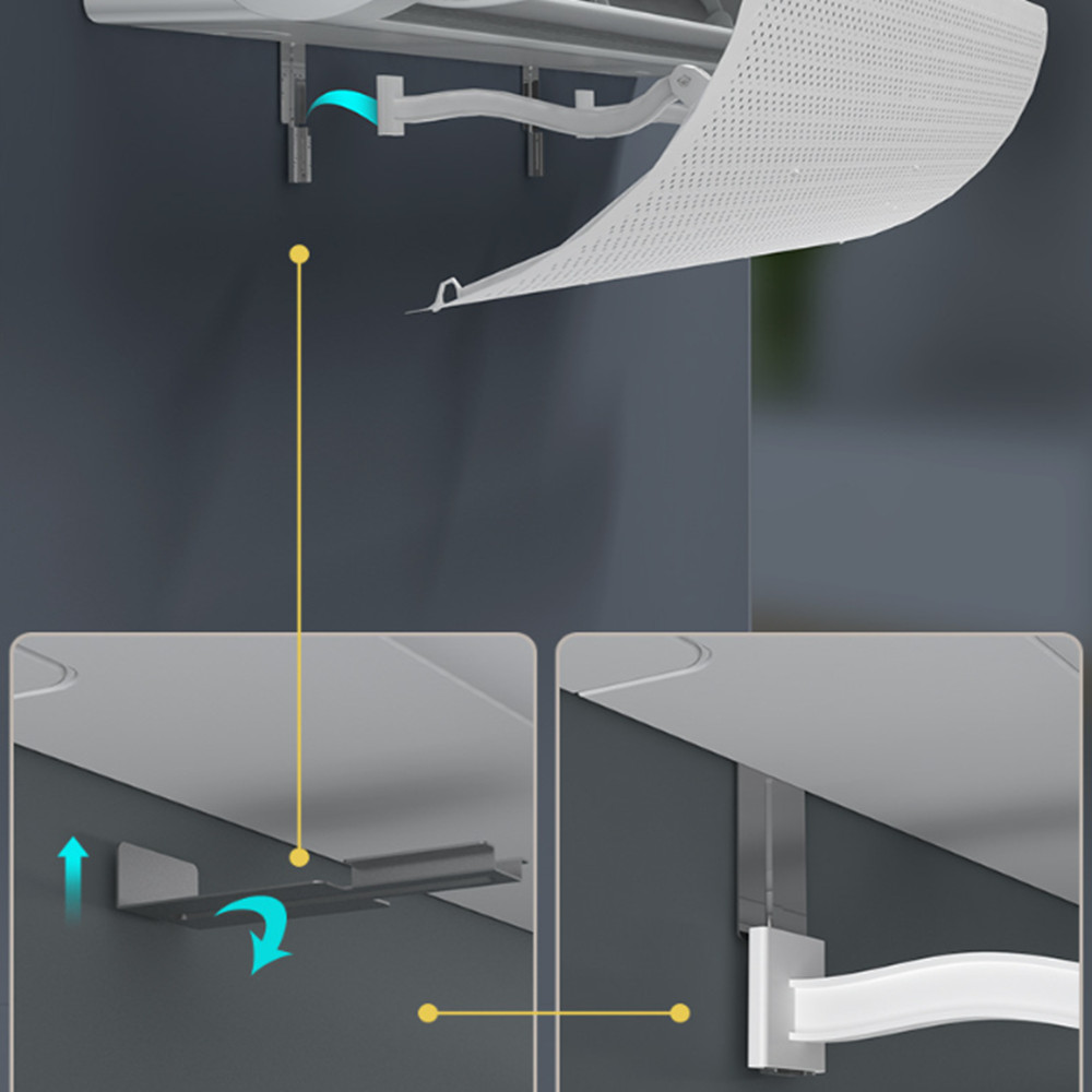 Adjustable Air Conditioning Wind Deflector Air Conditioner White Windshield DIY Drawing Air Baffle Shield Home Office Accessorie
