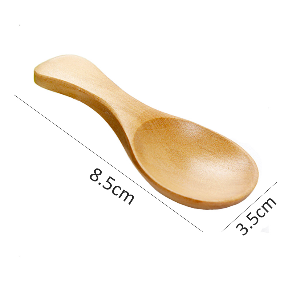 6 Pcs Wooden Condiments Seasoning Spoon Small Solid Wood Sugar Tea Coffee Jam Scoop Cooking Tool Kitchen Gadgets