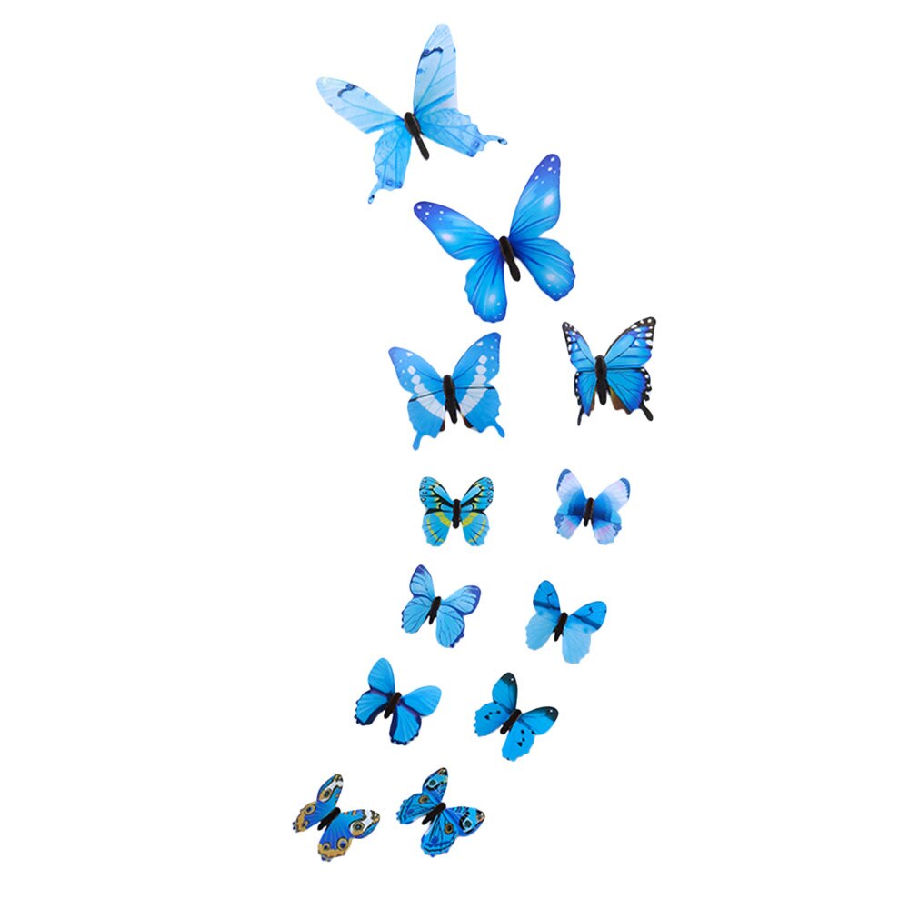 #50 12Pcs Lichtgevende Vlinder Decal Art Wall Stickers Kamer Magnetische Home Decor Glow In The Dark Vlinder mariposas Decor: Blauw