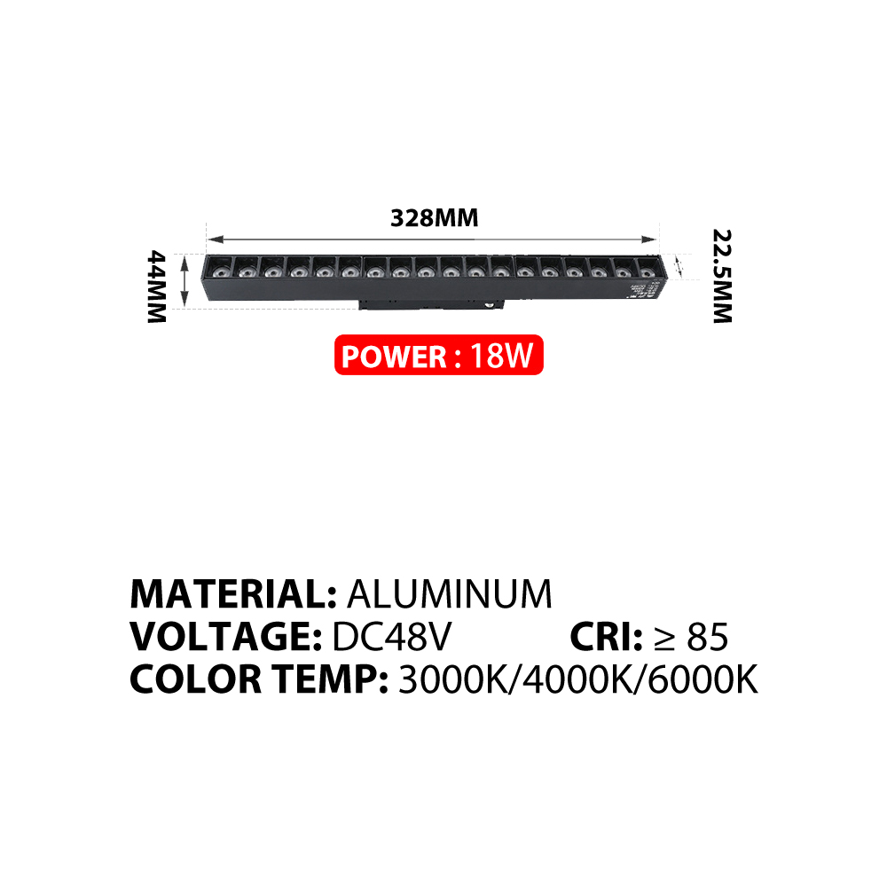 Lampada da binario magnetica a LED incorporata 48V COB Faretto lineare Lampada da soffitto per binario Soggiorno senza luci principali Lampade a griglia di illuminazione: Blu scuro / Blu
