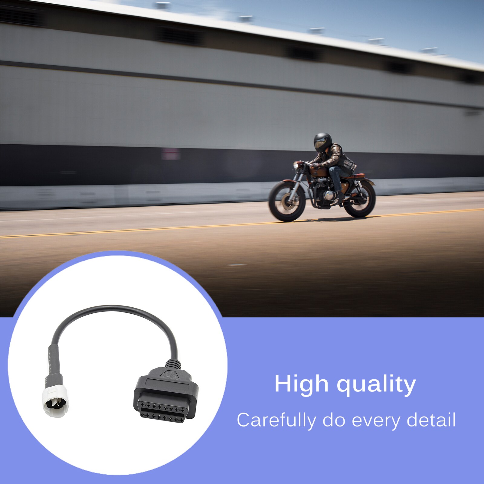 3Pin Motorcycle OBD Cable Plug Diagnostic Cable Adapter Cable Protective OBD2 Adapter Converter Cable for Yamaha