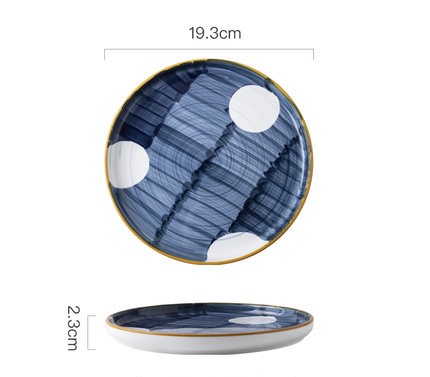 Assiette alimentaire en céramique, peinture à la main, sous glaçure japonaise, bols pour le petit déjeuner ensemble d'assiettes plateau en porcelaine vaisselle ménagère: Pastèque rouge