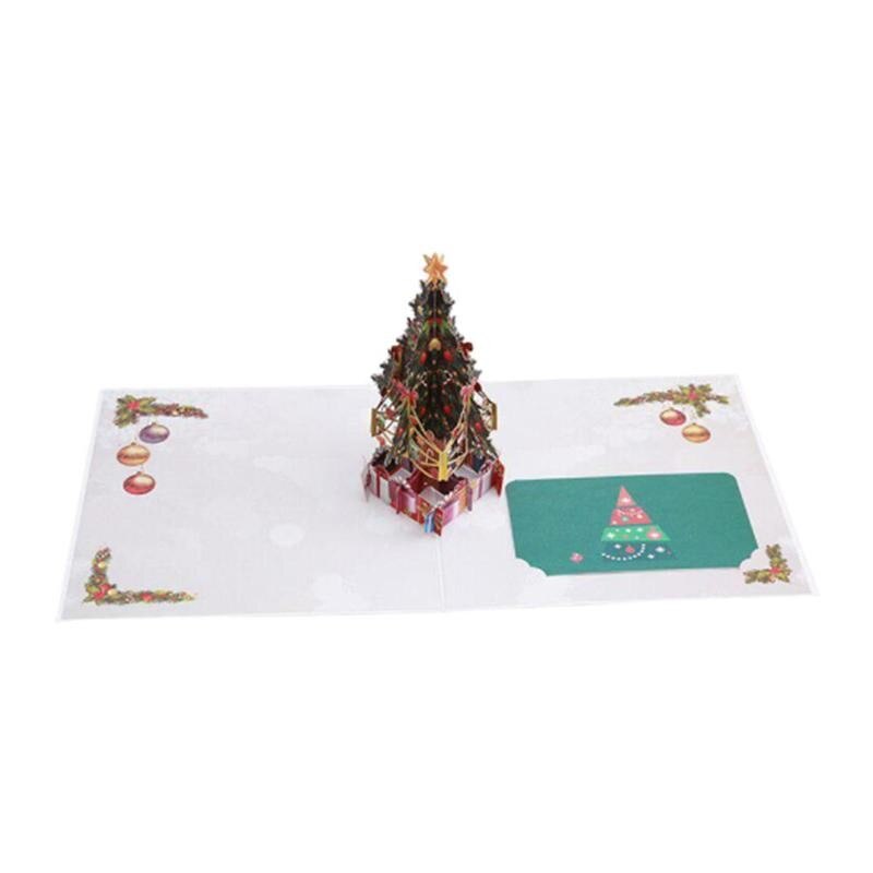 3D kartki świąteczne choinka dziurawy rzeźbione pocztówka prezent karty Diy kartkę z życzeniami zaproszenie na prezent Boże Narodzenie karty ręcznie boże narodzenie się C0T2