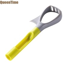QueenTime Kunststoff 3in1 Avocado Splitter Apfel Kirsche Pitter Corer Mango Zellstoff Schneidemaschine Stampfer Obst Gemüse Werkzeuge Küche Spielereien