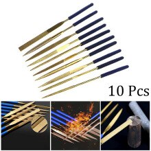 Diamond Mini Naald File Set Titanium Coated Houtbewerking Metal Polijsten Carving Slijpen Tool Keramische Ambachten Diy Hout Rasp Bestand