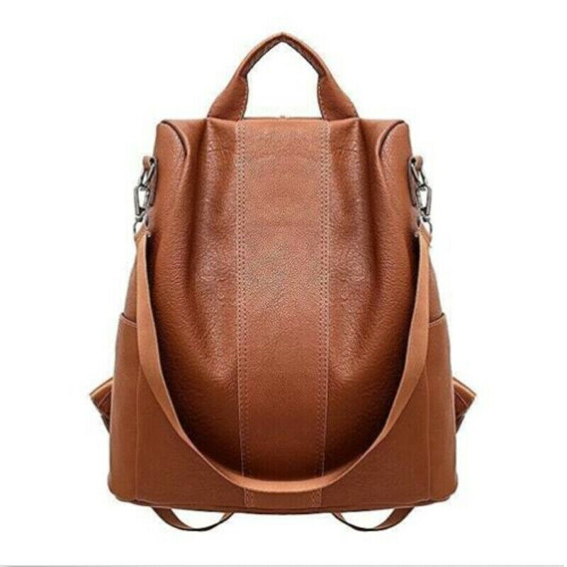 Women Ladies PU Leather Rucksack Travel Shoulder Bag Girls Ladies Anti-theft Backpack Bags 2 Colors: Auburn