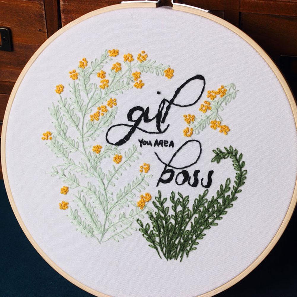 3D DIY Embroidery Materials Package Plant Heart Handcraft Embroidery Kits For Beginners Embroidery Frame Sewing Set J1P6