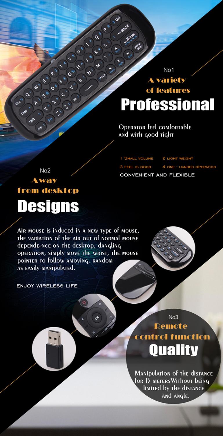 2.4G wireless air mouse gyroscope voice control induction universal mini keyboard remote control for PC Android TV box W1
