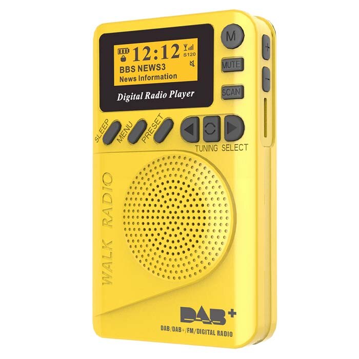Mini Pocket DAB Digital Radio Portable FM Radio Receiver RDS With LED Display Portable MP3 Player Support TF Card Sleep Time Set: Default Title
