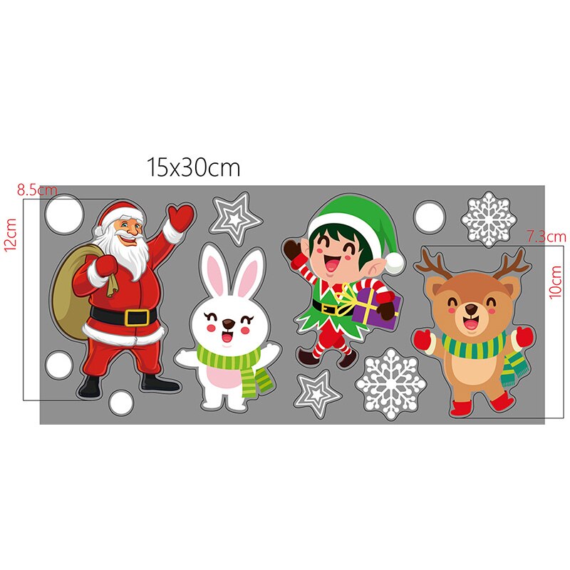 Christmas Snowman Snowflake Electrostatic Sticker Window Kids Room Year Wall Stickers Home Decals Decoration Wallpaper