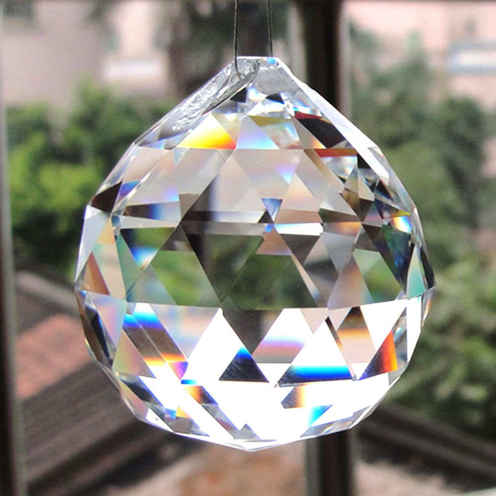 20/30/40mm cor múltipla bola de iluminação cristal feng shui lâmpada prisma bola arco-íris sun catcher casa decoração festa casamento ornamento: 20mm Clear