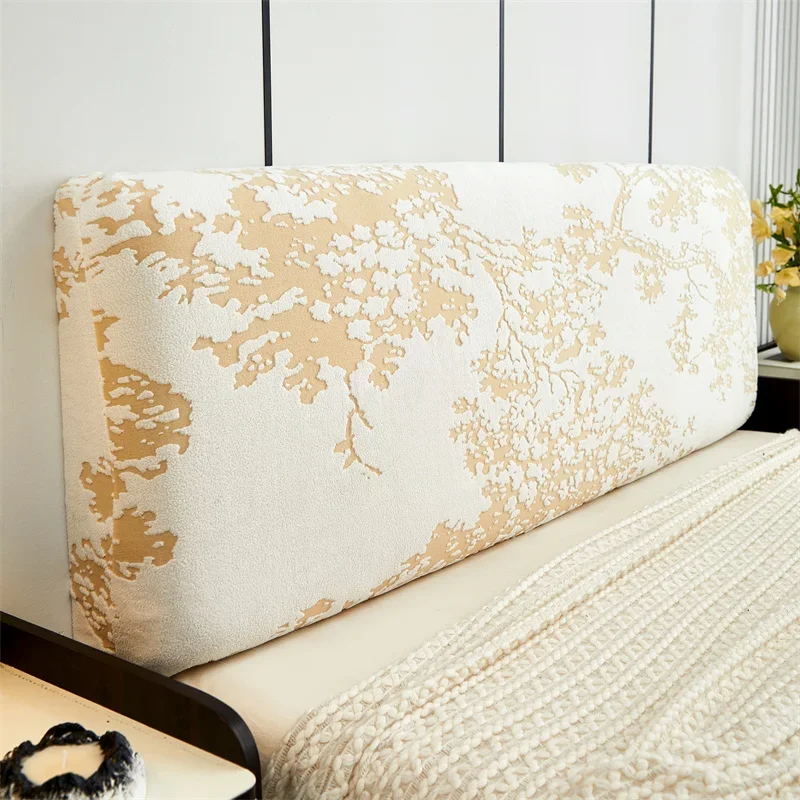 Dikker Jacquard Hoofdeinde Cover Anti-vuile Stretch Zachte Bed Head Covers Licht Luxe Bed Terug Protector Covers Home Hotel decor: 180*220cm / WHITE