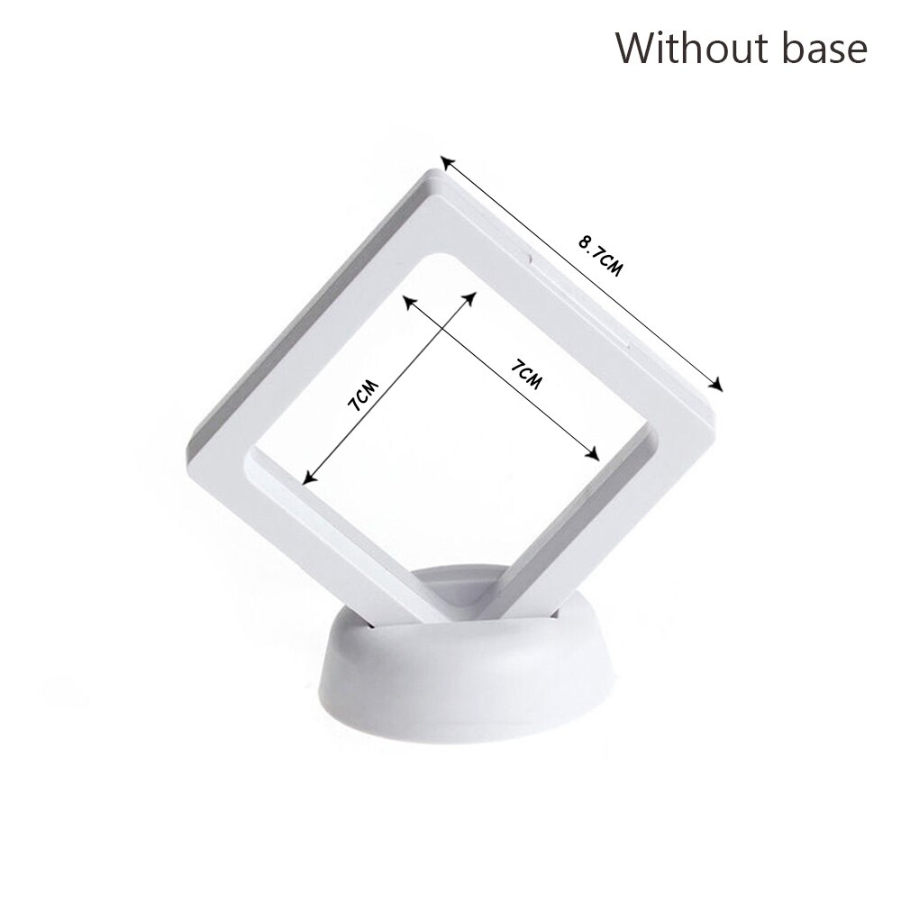 Floating Picture Frame Shadow Box Jewelry Display Stand Ring Pendant Holder Protect Jewellery Stone Presentation Case 3D Boxs: B No base