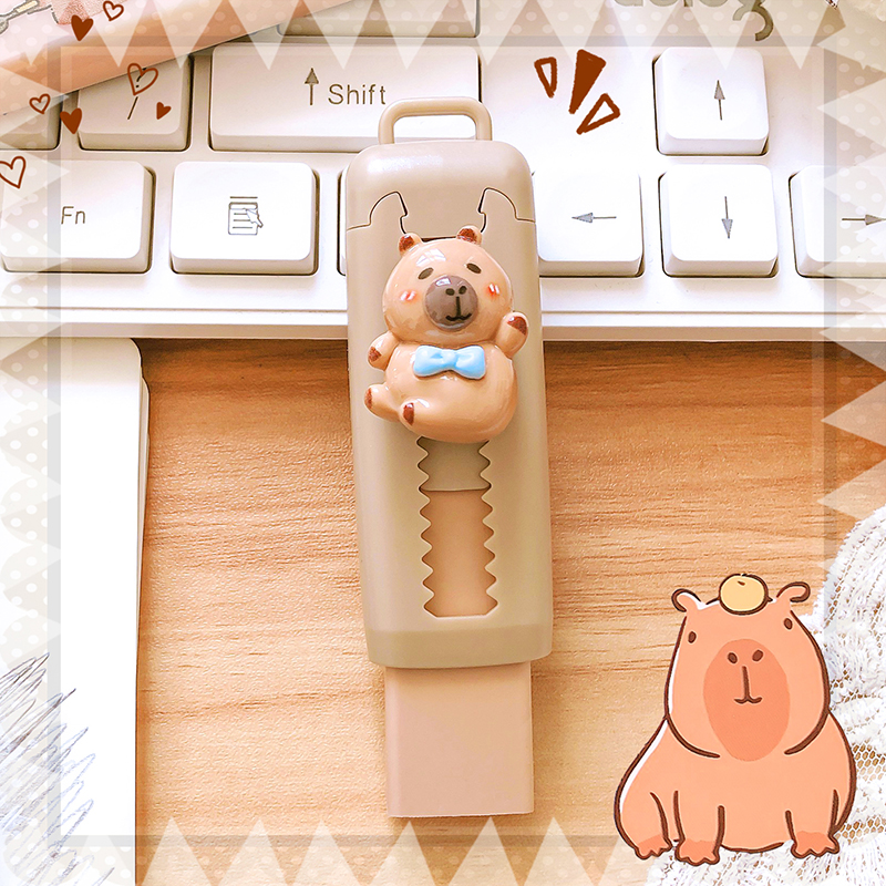 Kawaii papeterie esthétique papeterie fournitures de bureau articles scolaires pour enfants gomme mignon Capybara gomme drôle caoutchouc