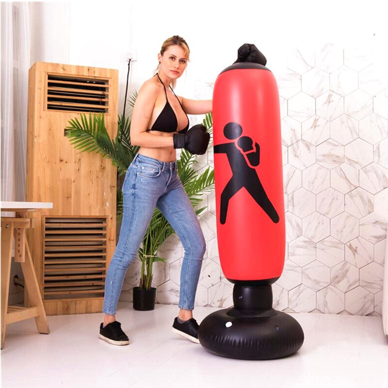 Inflatable Boxing Column Tumbler Fitness Sandbag 1.6 Meters quan ji zhu Vertical Type Relaxation Vent da ji zhu