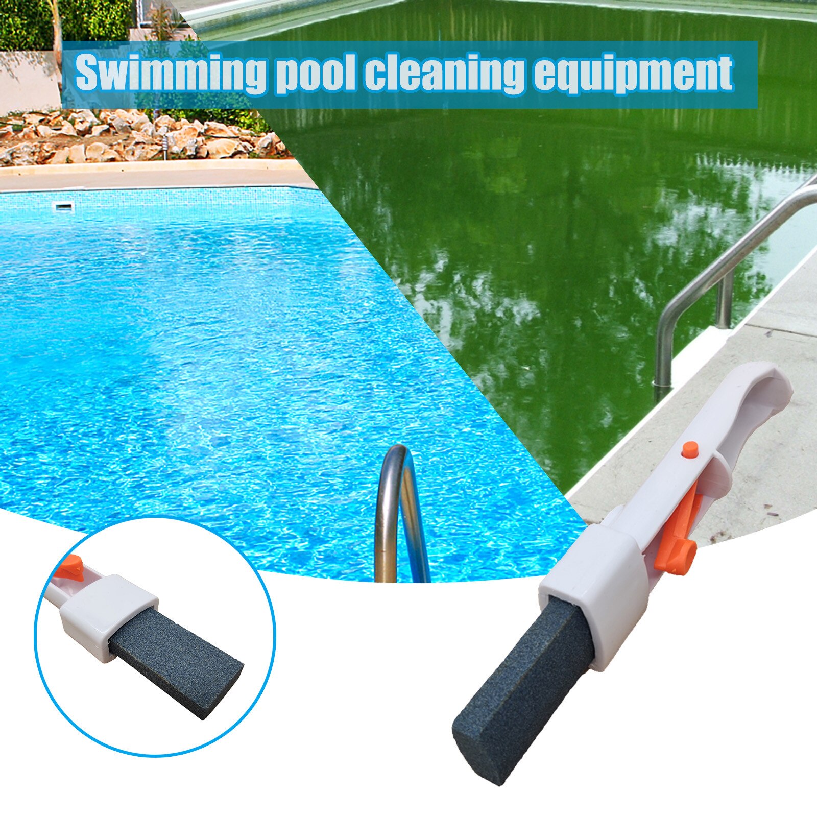 Pumice Cleaning Stone with Handle, Toilet Bowl Ring Remover Cleaner Brush Stains and Hard Water Ring Remover Rust Grill Griddle