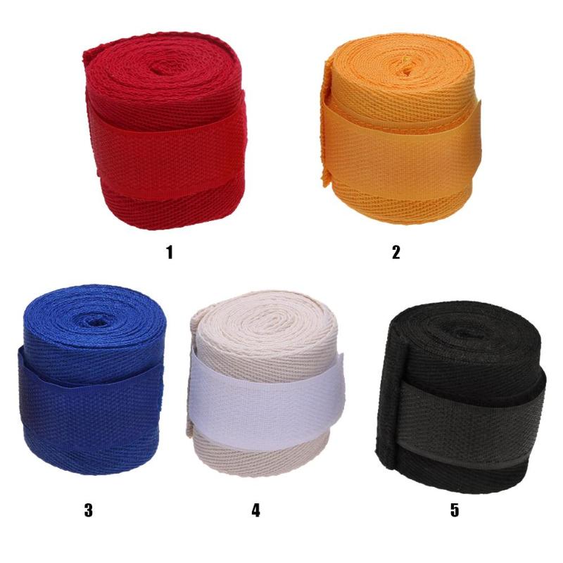 2 st 2.5m sport bomull kickboxning bandage sanda taekwondo mma handleden handhandskar omslagsband utrustning