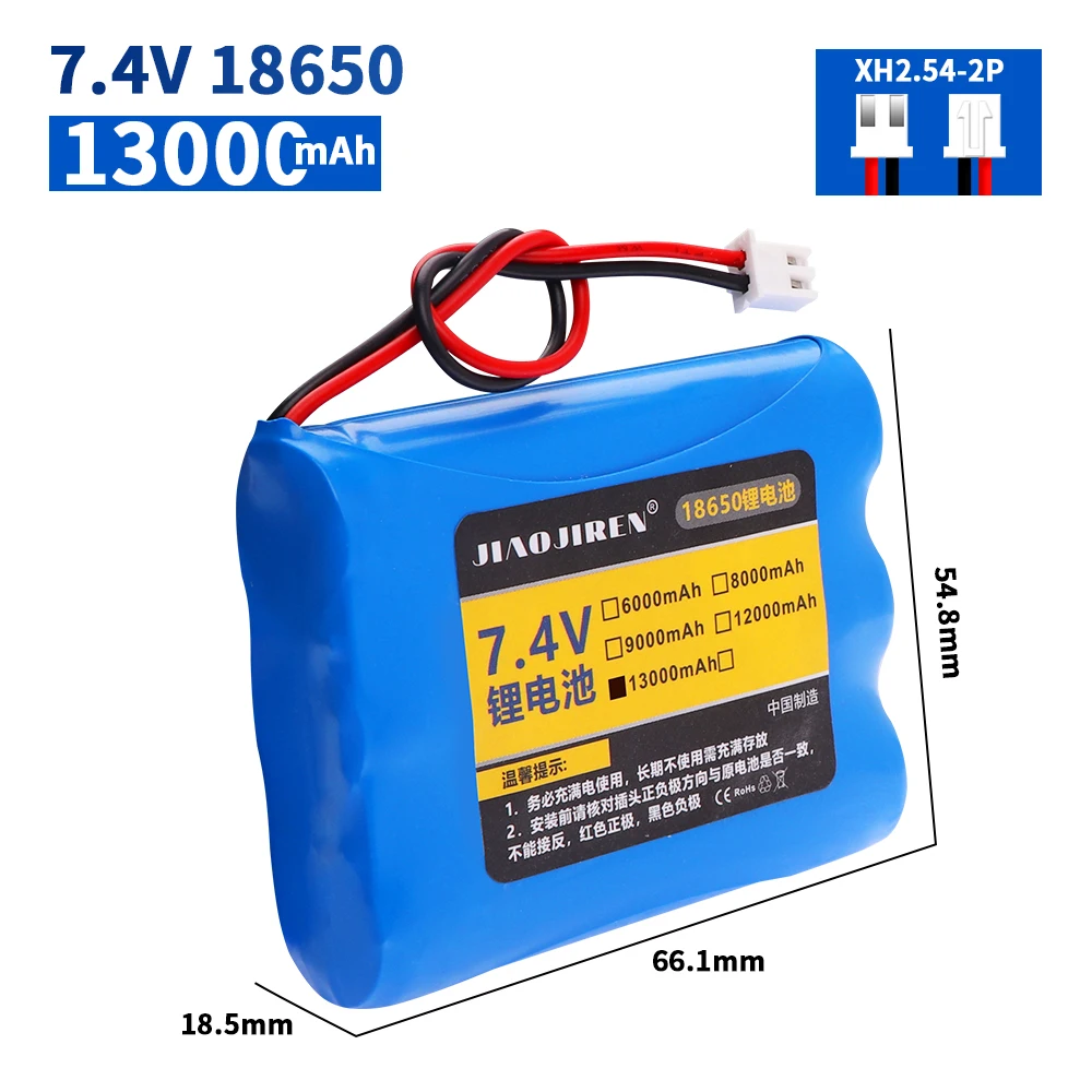 3.7V 7.4V 11.1V 12V 18650 9000mAh met draden Lithium ion oplaadbare batterij voor Bluetooth Speaker zonne-koplampen accessoires: green